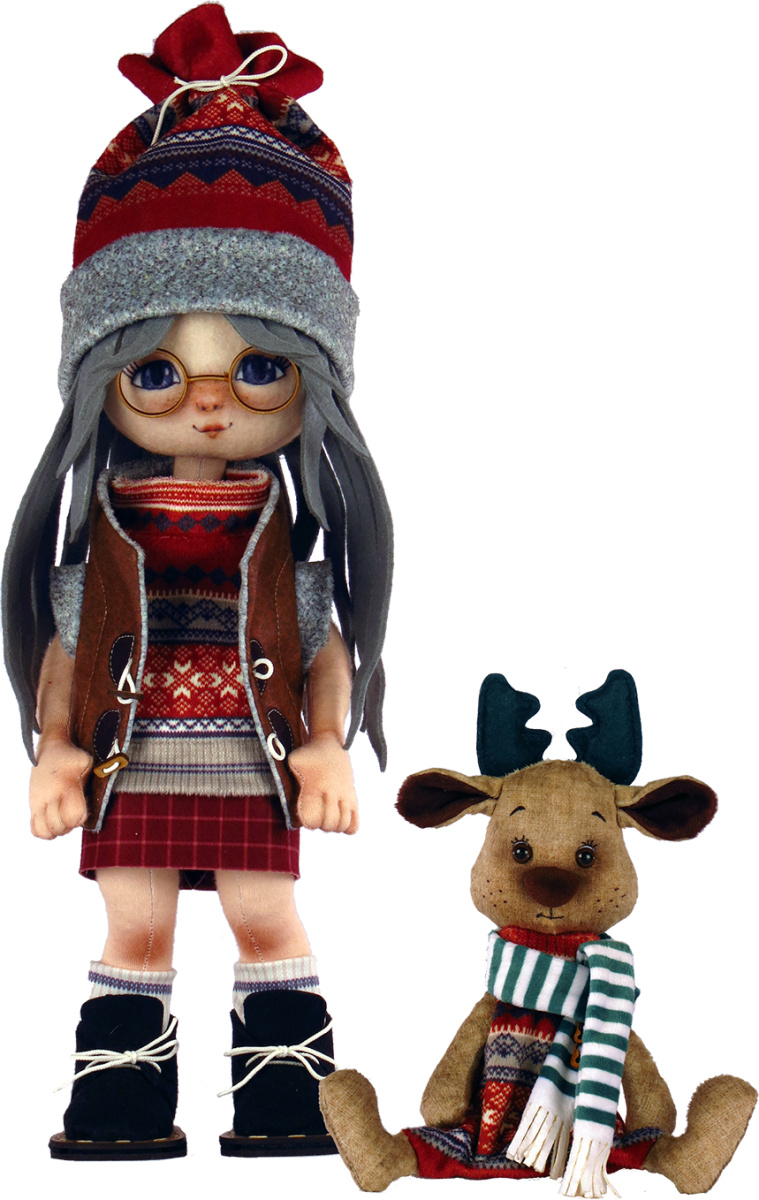 K1074 Girl with a moose