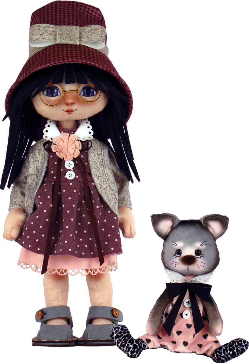 K1075 Girl with a cat