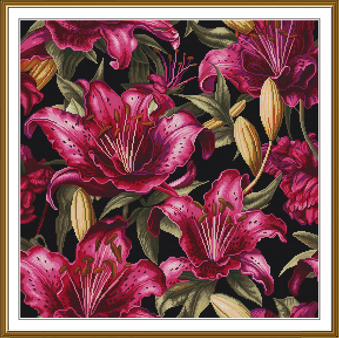PE3617 Purple lilies